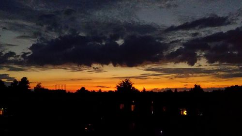 Silhouette of trees at sunset
