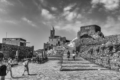 Panoramic view of old building against sky