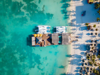 High angle view of swimming pool in building