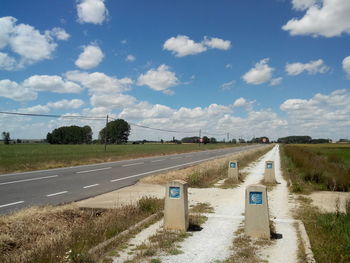 Road passing through field