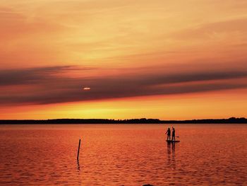 Scenic view of sunset over sea