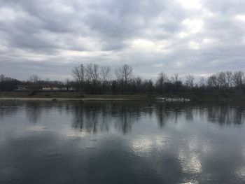 Reflection of trees in lake