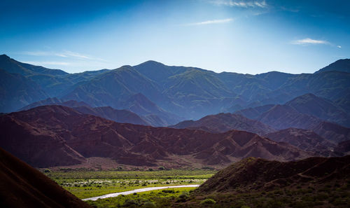 Scenic view of mountains against sky