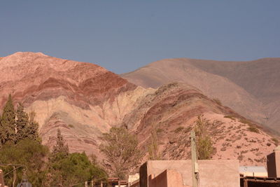 Scenic view of desert against clear sky