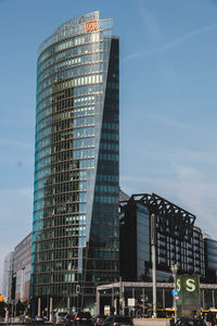 Low angle view of modern building against sky