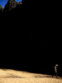 Man walking at night