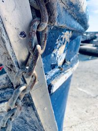 Close-up of rusty chain