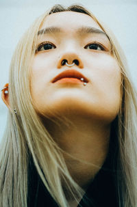 Close-up portrait of a young woman