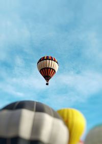 Low angle view of hot air balloon against sky