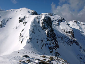 Summit buttress on bidean nam bian in thick snow