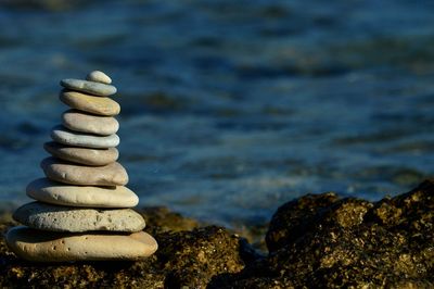 Stack of stones on beach