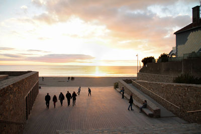 Scenic view of sea at sunset