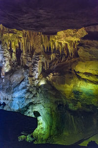 View of rock formation in cave