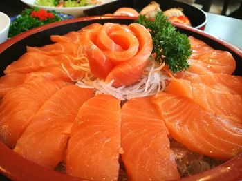 Close-up of sushi in plate