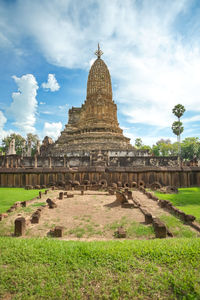 View of temple against cloudy sky