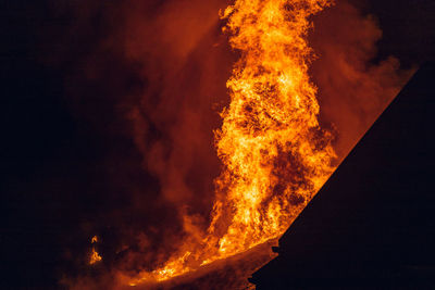 Close-up of fire at night