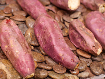 Full frame shot of meat for sale at market