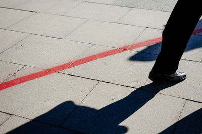 Low section of people on footpath