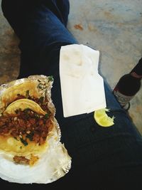 Midsection of person holding ice cream