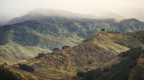 High angle view of landscape against sky