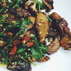 Close-up of vegetables in plate