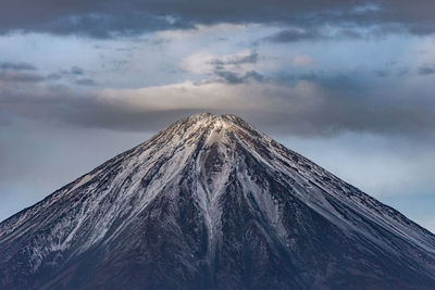 Panoramic view of snowcapped mountain against sky