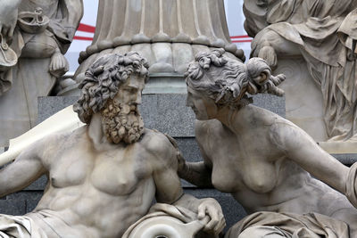 Detail of pallas-athene fountain in front of austrian parliament, vienna. 