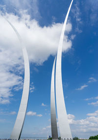 Low angle view of building against blue sky