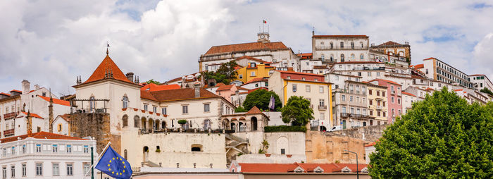 Panorama of cityscape of former portuguese capital coimbra, portugal