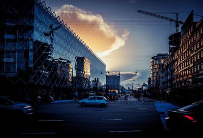 City street with buildings in background