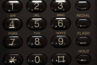 Full frame shot of telephone keypad