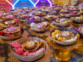 Close-up of ice cream on table