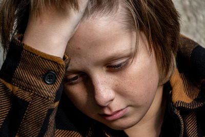 Close-up of young boy