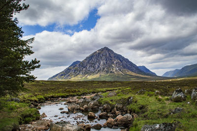 Scenic view of mountains against sky