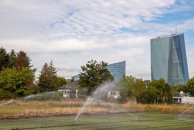 Scenic view of buildings against sky