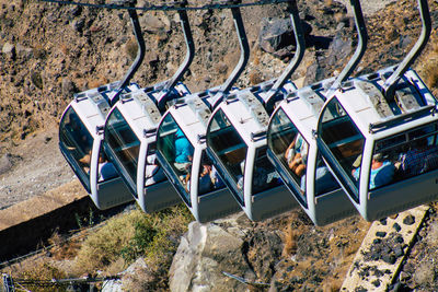 High angle view of clothes hanging on rock