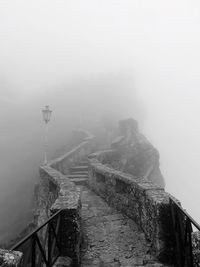 Aerial view of bridge during winter san marino 