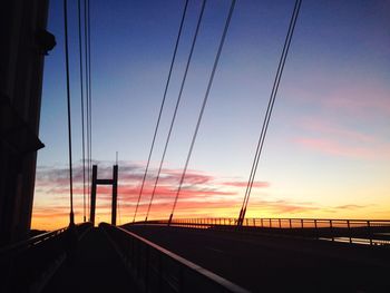 Suspension bridge at sunset