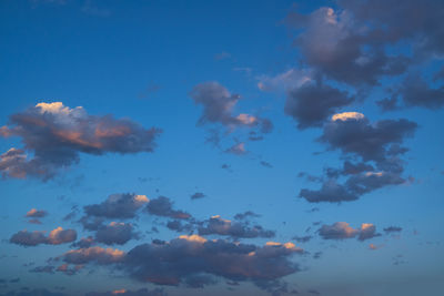 Low angle view of sky at sunset