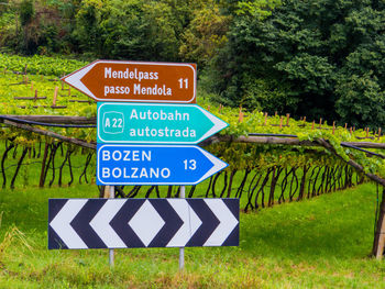 Information sign on field