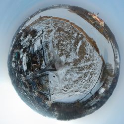 High angle view of ice on table