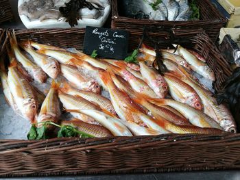 Close-up of fish for sale in market