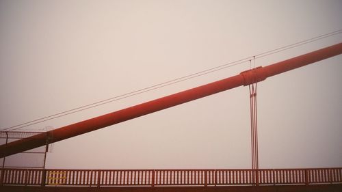 Low angle view of cables against clear sky