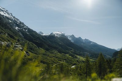 Scenic view of mountains against sky