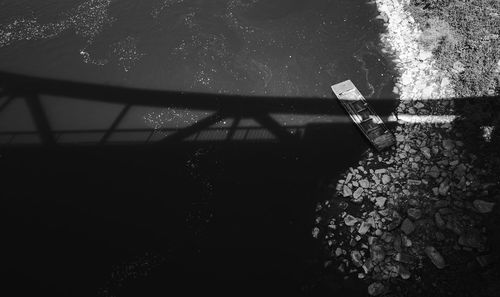 High angle view of plants by lake