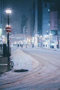 Illuminated light trails on road