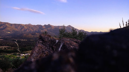 Scenic view of mountains against sky