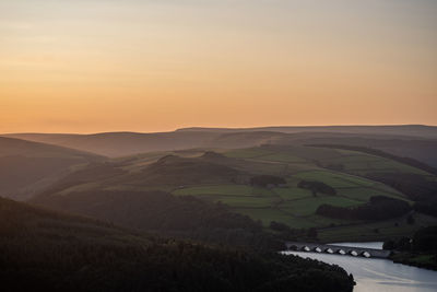 Scenic view of landscape against sky during sunset