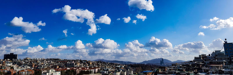 Panoramic shot of townscape against sky