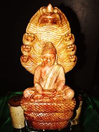 Close-up of illuminated statue